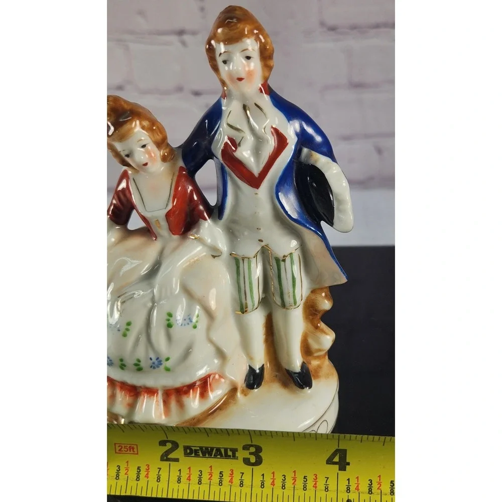 Two Mirrored Vintage Hand Painted Figurines Made In Occupied Japan.